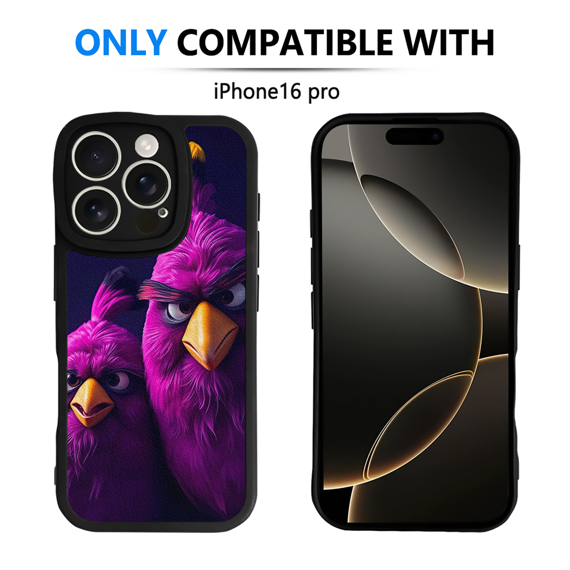 （画像用） Angry Birds アングリーバード 【iPhone 16シリーズ対応】シリコンスマホケース（レザー調） 材質：シリコン